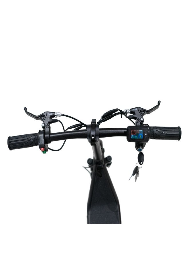 Crony E-Scooter for Adults, 500W Brushless Motor, 30-35KM/H Max Speed,48V 10AH Battery, 25-30KM Range,  Foldable Design Electric Scooter, 12” Off-Road Rubber Tires, Front Suspension, Dual Disc Brakes, LED Headlamp, Rear Luggage Tray, Lightweight Aluminum Frame, Portable Urban Commuter Electric Motorcycle, Compact Travel Citycoco Scooter for Heavy Riders,  JL005-02 Black  - Image 4