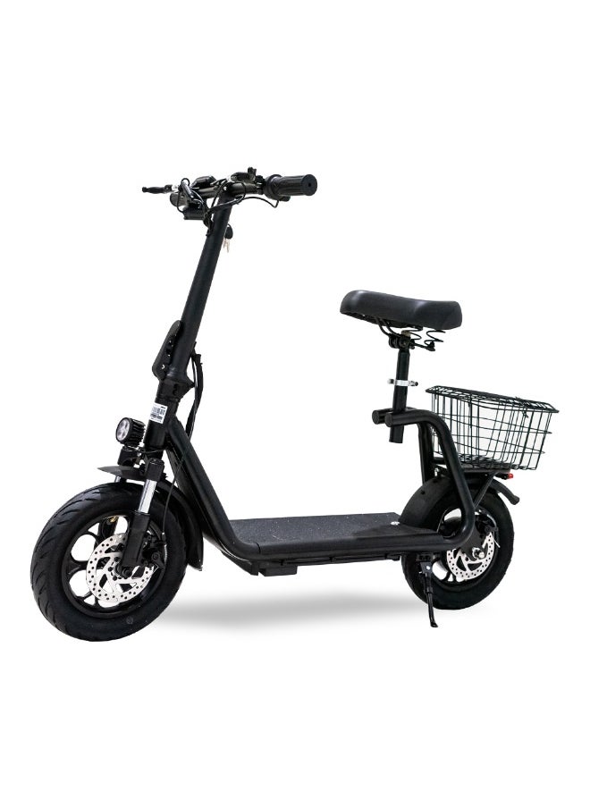 Crony E-Scooter for Adults, 500W Brushless Motor, 30-35KM/H Max Speed,48V 10AH Battery, 25-30KM Range,  Foldable Design Electric Scooter, 12” Off-Road Rubber Tires, Front Suspension, Dual Disc Brakes, LED Headlamp, Rear Luggage Tray, Lightweight Aluminum Frame, Portable Urban Commuter Electric Motorcycle, Compact Travel Citycoco Scooter for Heavy Riders,  JL005-02 Black  - Image 1