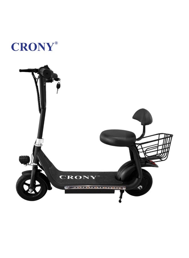 كروني سكوتر كهربائي للبالغين، محرك بدون فرشاة ٥٠٠ واط، سرعة قصوى ٣٠-٣٥ كم/ساعة، بطارية ٤٨ فولت ١٠ أمبير/ساعة، مدى ٢٥-٣٠ كم، تصميم قابل للطي، إطارات مطاطية للطرق الوعرة ١٢ بوصة، نظام تعليق أمامي، فرامل قرصية مزدوجة، مصباح أمامي LED، صندوق خلفي للأمتعة، هيكل من الألومنيوم خفيف الوزن، دراجة نارية كهربائية محمولة للتنقل في المناطق الحضرية، سكوتر سيتي كوكو صغير الحجم للسفر للركاب ذوي الوزن الثقيل، Jl005-02 أسود - Image 1
