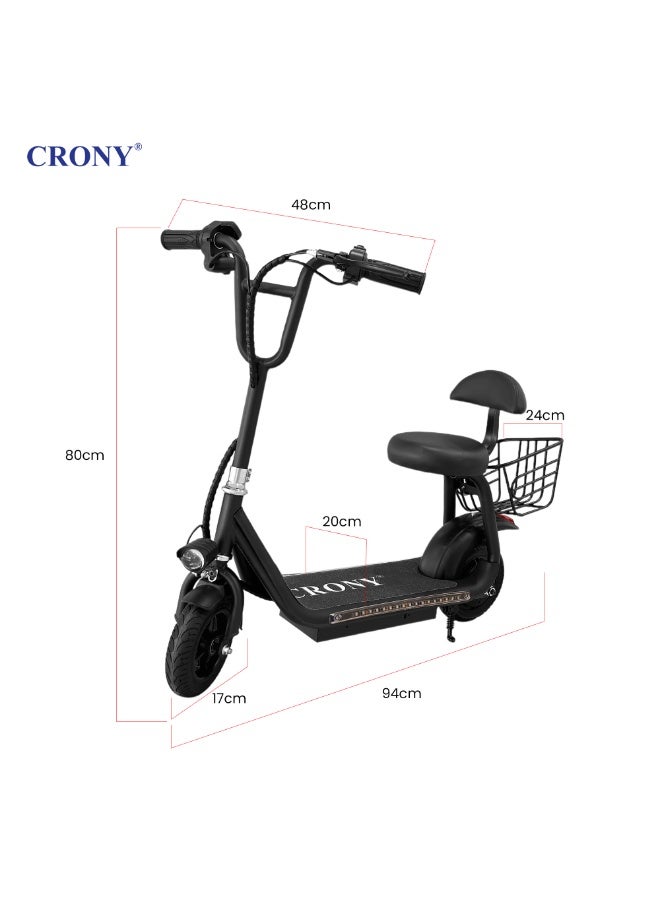 كروني سكوتر كهربائي للبالغين، محرك بدون فرشاة ٥٠٠ واط، سرعة قصوى ٣٠-٣٥ كم/ساعة، بطارية ٤٨ فولت ١٠ أمبير/ساعة، مدى ٢٥-٣٠ كم، تصميم قابل للطي، إطارات مطاطية للطرق الوعرة ١٢ بوصة، نظام تعليق أمامي، فرامل قرصية مزدوجة، مصباح أمامي LED، صندوق خلفي للأمتعة، هيكل من الألومنيوم خفيف الوزن، دراجة نارية كهربائية محمولة للتنقل في المناطق الحضرية، سكوتر سيتي كوكو صغير الحجم للسفر للركاب ذوي الوزن الثقيل، Jl005-02 أسود - Image 2