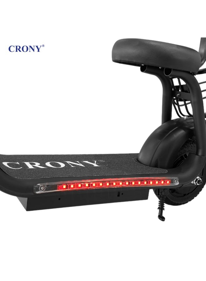 كروني سكوتر كهربائي للبالغين، محرك بدون فرشاة ٥٠٠ واط، سرعة قصوى ٣٠-٣٥ كم/ساعة، بطارية ٤٨ فولت ١٠ أمبير/ساعة، مدى ٢٥-٣٠ كم، تصميم قابل للطي، إطارات مطاطية للطرق الوعرة ١٢ بوصة، نظام تعليق أمامي، فرامل قرصية مزدوجة، مصباح أمامي LED، صندوق خلفي للأمتعة، هيكل من الألومنيوم خفيف الوزن، دراجة نارية كهربائية محمولة للتنقل في المناطق الحضرية، سكوتر سيتي كوكو صغير الحجم للسفر للركاب ذوي الوزن الثقيل، Jl005-02 أسود - Image 4