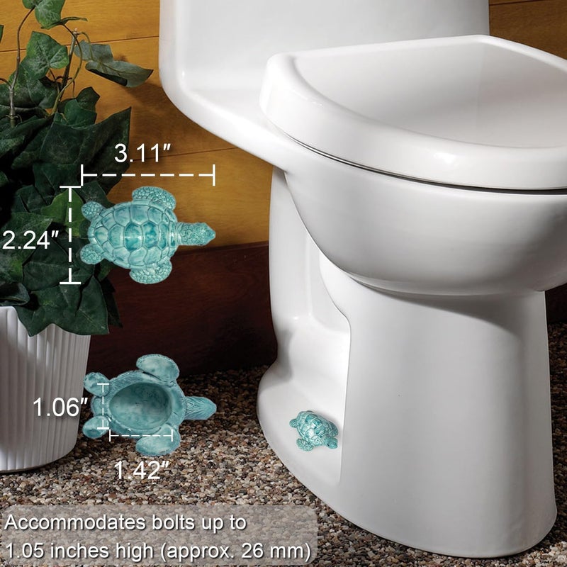 YLOVAN Turtle Toilet Bolt Covers Decorative Toilet Knob Covers for Bottom of Toilet, Toilet Screw Cover Caps Sea Turtle Toilet Bolt Caps Coastal Decor Home Beach House Decor Bathroom, Easy to Install 2pcs - Image 4