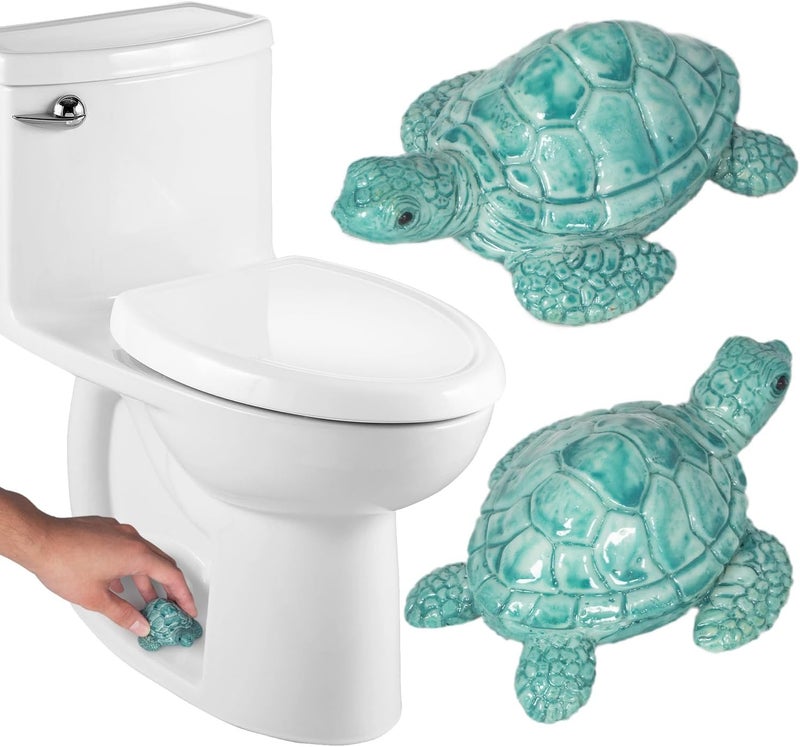 YLOVAN Turtle Toilet Bolt Covers Decorative Toilet Knob Covers for Bottom of Toilet, Toilet Screw Cover Caps Sea Turtle Toilet Bolt Caps Coastal Decor Home Beach House Decor Bathroom, Easy to Install 2pcs - Image 1