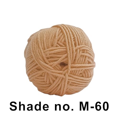 VCR 4ply Brownish Beige Yarn, 100 Grams Hank, 190 Meters Length, Acrylic Ball for Crochet and Knitting, Soft Crosia Threads, Pack of 1 Yarn, Suitable for DIY Crafts - Image 2