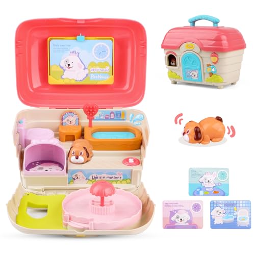 nicknack Interactive Music Toy for Toddlers Electronic Mini Puppy Singing Dog House Playset Fun Pretend Play with Sounds Songs Educational Toy for 3 4 5 6 Year Old Boys Girls Ideal Birthday - Image 1