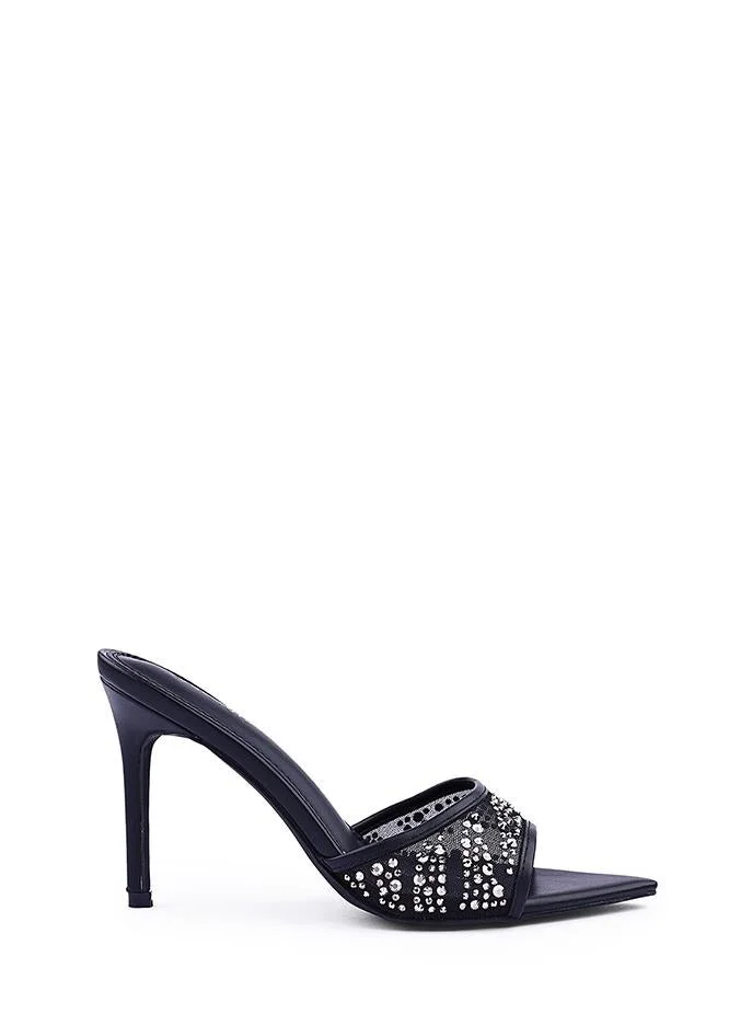 Womens lace pattern heeled sandal