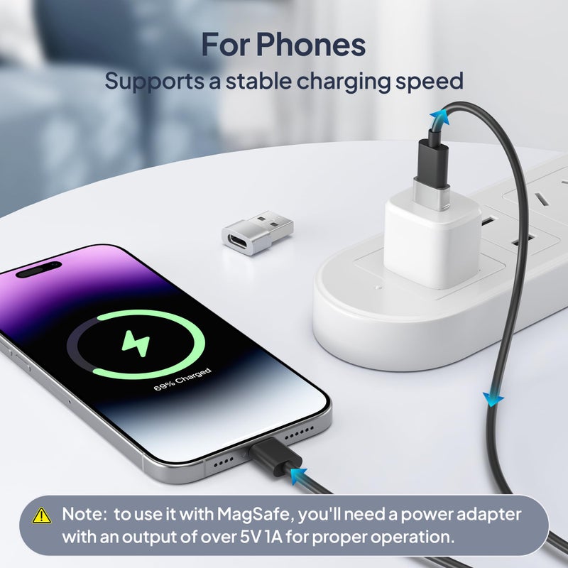 Basesailor محول شاحن السيارة Basesailor لجهاز iPhone 16 15 Pro Max 3Pack، محول USB إلى USB C نوع-C أنثوي إلى ذكر لأجهزة iPhone 14 Plus الجديدة، ساعة Apple 10 8، Airpods 4، iPad Mini 7 Air، Samsung Galaxy S25 S24 A54 - Image 2