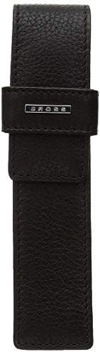 Cross Leather Double Pen Case Holder with Loop for Men and Women | 2 Pen Holder Pouch | Perfect for Fountain Pen Holder and Gifting - Black - Image 3
