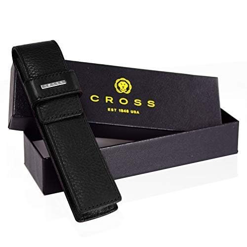 Cross Leather Double Pen Case Holder with Loop for Men and Women | 2 Pen Holder Pouch | Perfect for Fountain Pen Holder and Gifting - Black - Image 5