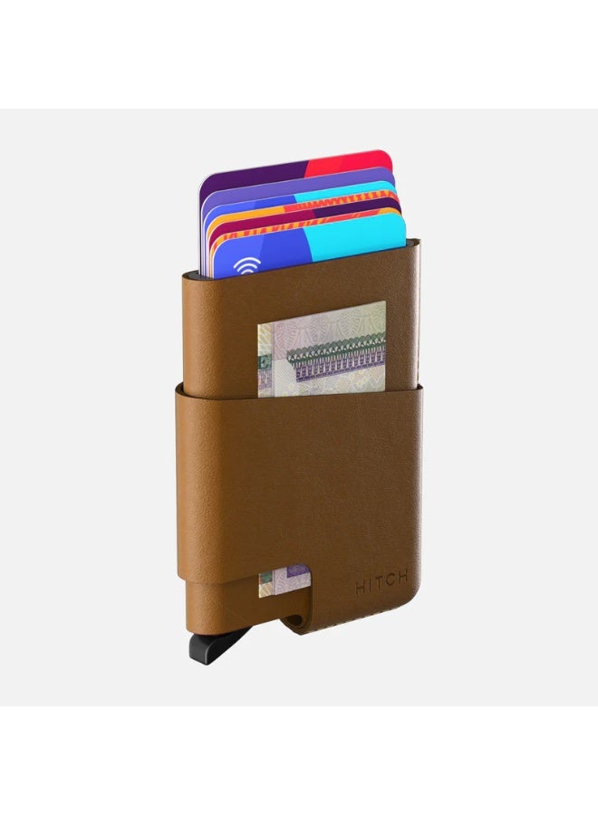 VGR CUT-OUT Cardholder - RFID Block Featured - Handmade Natural Genuine Leather - Havan - Image 1