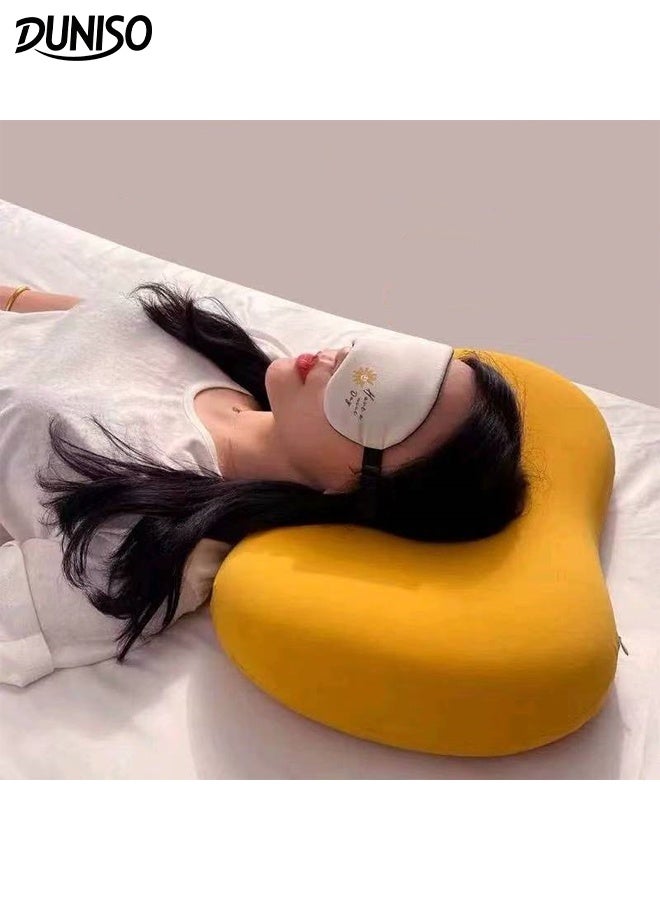 DUNISO Ergonomically Comfortable Sleep Pillows Medium Support Comfortable Soft Memory Foam Pillow Cervical Pillow Spring Design Neck Support Pillow with Washable Pillowcase for Neck, Back, Side Sleepers - Image 1