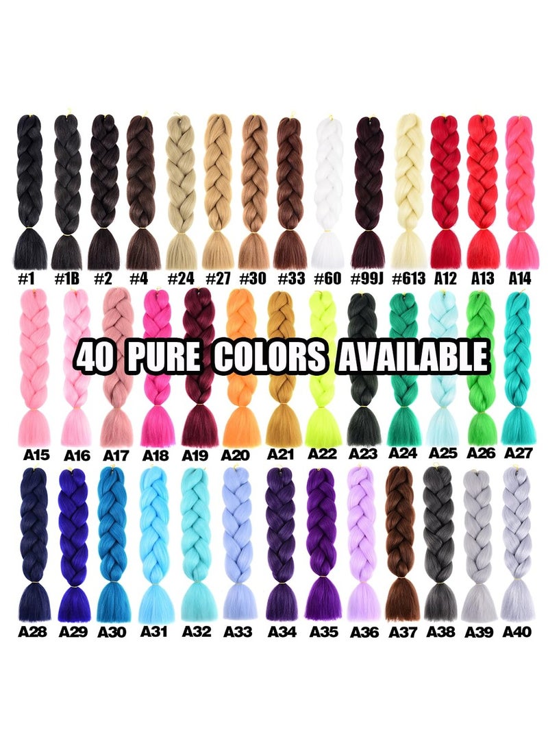 إستيل وصلات شعر أفريقية، وصلات شعر كروشيه مضفرة، شعر تجديل صناعي بدرجة حرارة عالية من الألياف الصناعية ياكي جامبو (لون 27، 3 قطع) - Image 3
