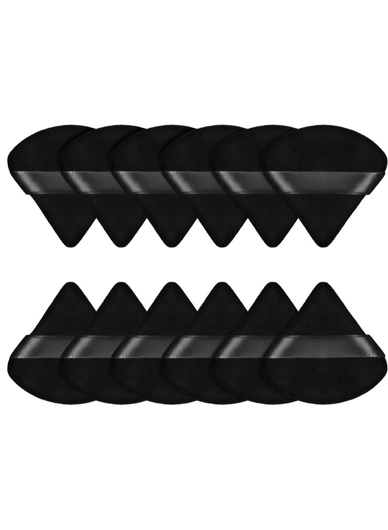 داروجي 12 اسفنجة مكياج قطنية مثلثة الشكل للبودرة السائبة، اسفنج ناعم لكريم اساس الجسم، اداة مكياج معدنية للبودرة الجافة والرطبة - Image 1