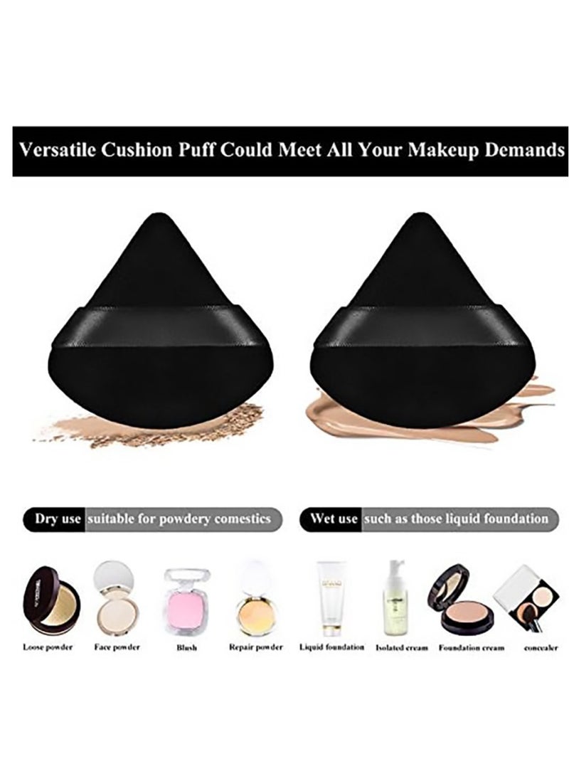 داروجي 12 اسفنجة مكياج قطنية مثلثة الشكل للبودرة السائبة، اسفنج ناعم لكريم اساس الجسم، اداة مكياج معدنية للبودرة الجافة والرطبة - Image 3