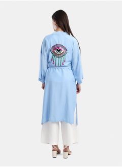 Carina Blue Open Front Kimono  - Image 2