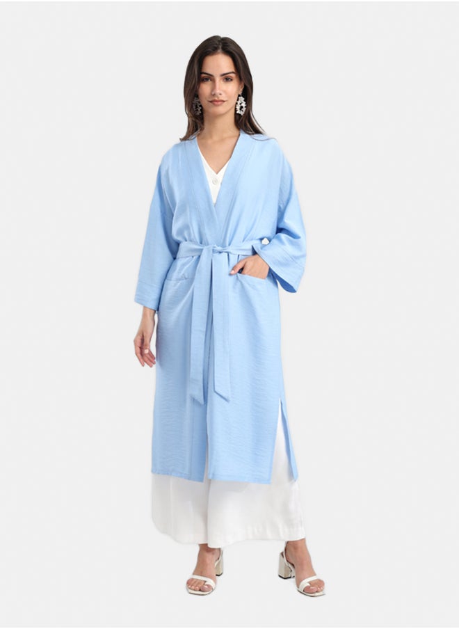 Carina Blue Open Front Kimono  - Image 1