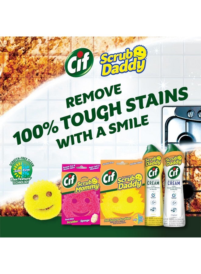 Scrub Daddy Sponges & Cif All Purpose Cleaner, Lemon - Non Scratch Sponges for Kitchen + Bathroom - Scrubber and Multipurpose Cleaner Cream - Cleaning Supplies Kit - Image 2