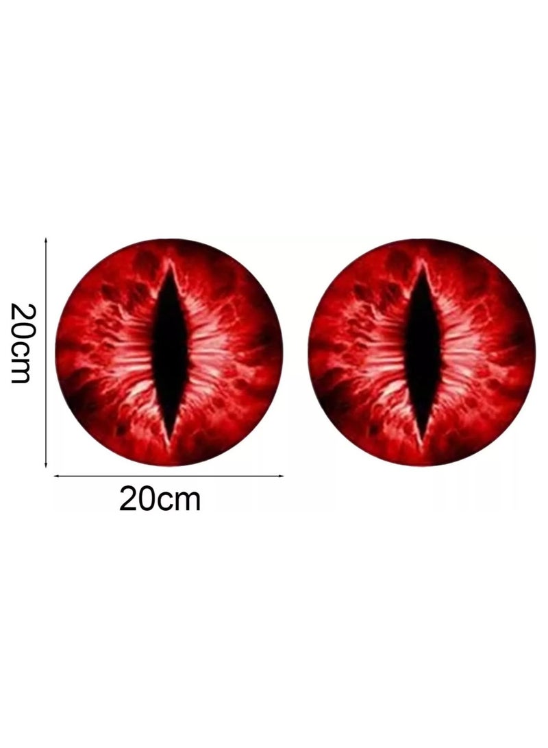 Beast Eyes Headlight Decals, 3D Round Headlight Decal, Eye Decals for Jeep Headlights, Car Body Window Bumper Decoration Stickers (Red) - Image 4
