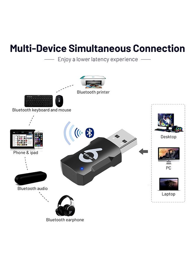 محول واي فاي لاسلكي USB بتقنية بلوتوث لأجهزة الكمبيوتر، دونجل USB طويل المدى، نقل لاسلكي للفأرة ولوحة المفاتيح وسماعات الرأس ومكبرات الصوت، لأجهزة الكمبيوتر المكتبية، يدعم أجهزة الكمبيوتر المحمولة - - Image 4