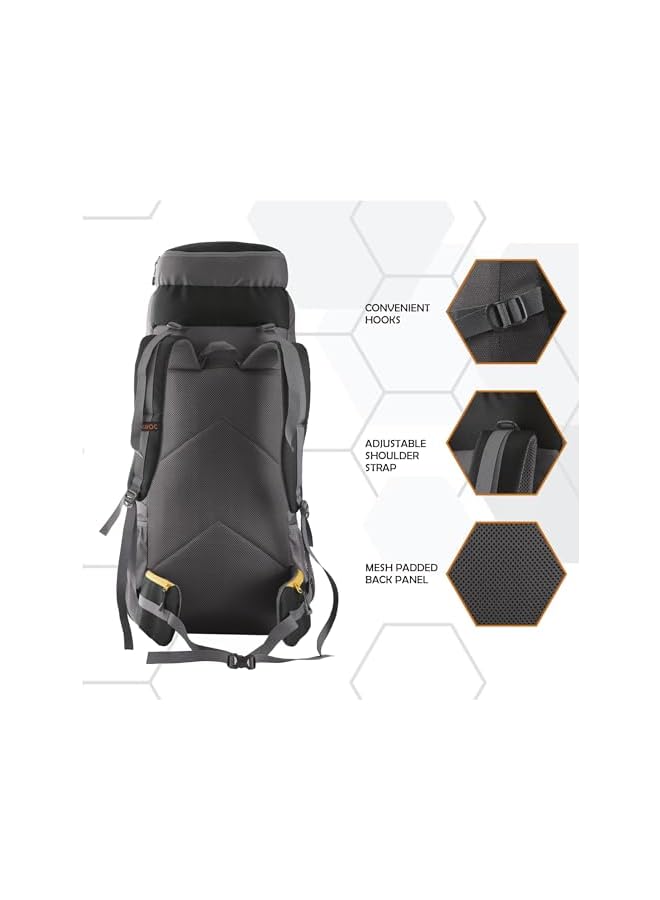 Trawoc Omega 60 Ltr Rucksack Bag For Men & Women Travel Bag Trekking Bag Hiking Backback, Hk002 - Image 2