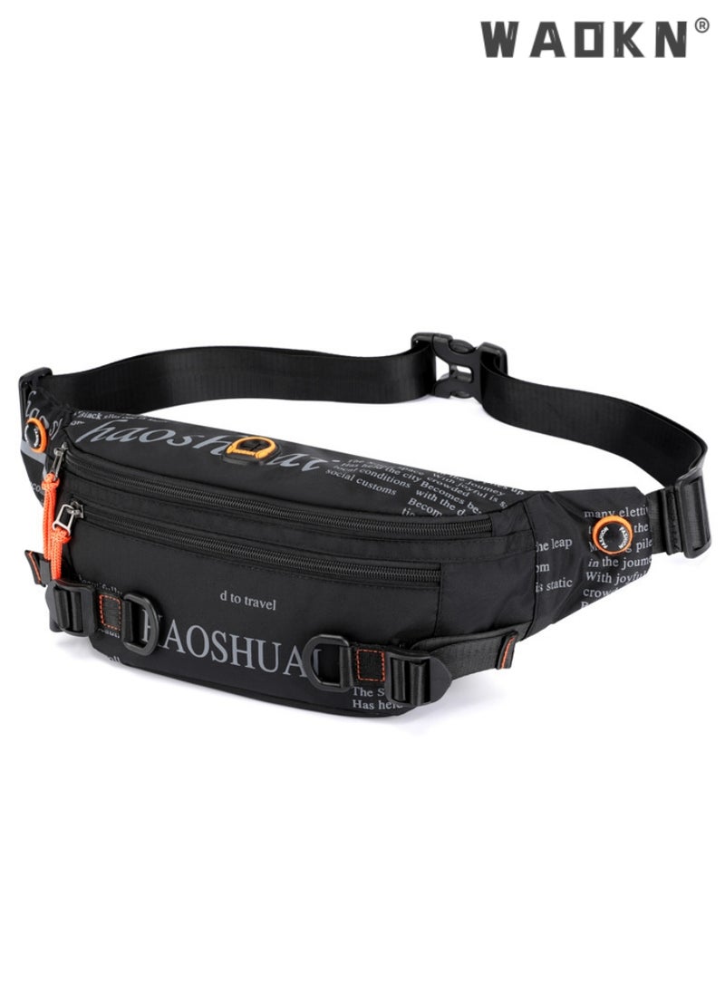 WAOKN - Compact Sling Bag for Men, Waterproof Crossbody Bag Chest Bag Shoulder Backpack with Buckle, Waist Bag Everyday Carry Bag for Travel, Work, Sport Ultralight Chest Bag Sling Backpack Business Daypacks - Image 1