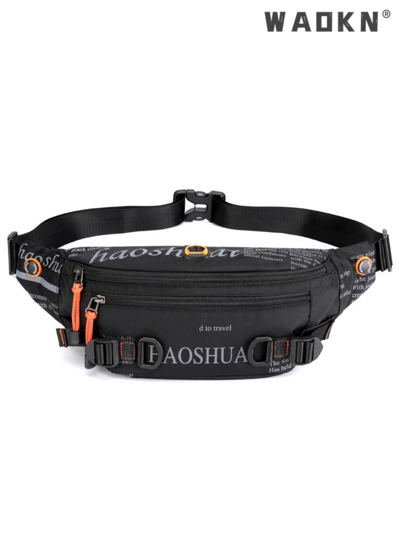 WAOKN - Compact Sling Bag for Men, Waterproof Crossbody Bag Chest Bag Shoulder Backpack with Buckle, Waist Bag Everyday Carry Bag for Travel, Work, Sport Ultralight Chest Bag Sling Backpack Business Daypacks - Image 1