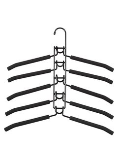 Mmmon Clothes Hangers Space Saving: 4 Pack 5 in 1Multi Layer Metal Hanger Racks Non-Slip FoamPadded Heavy Duty Thick Hanger ClosetOrganizers and Storage for Coat Sweater SuitT-Shirt.  - Image 1