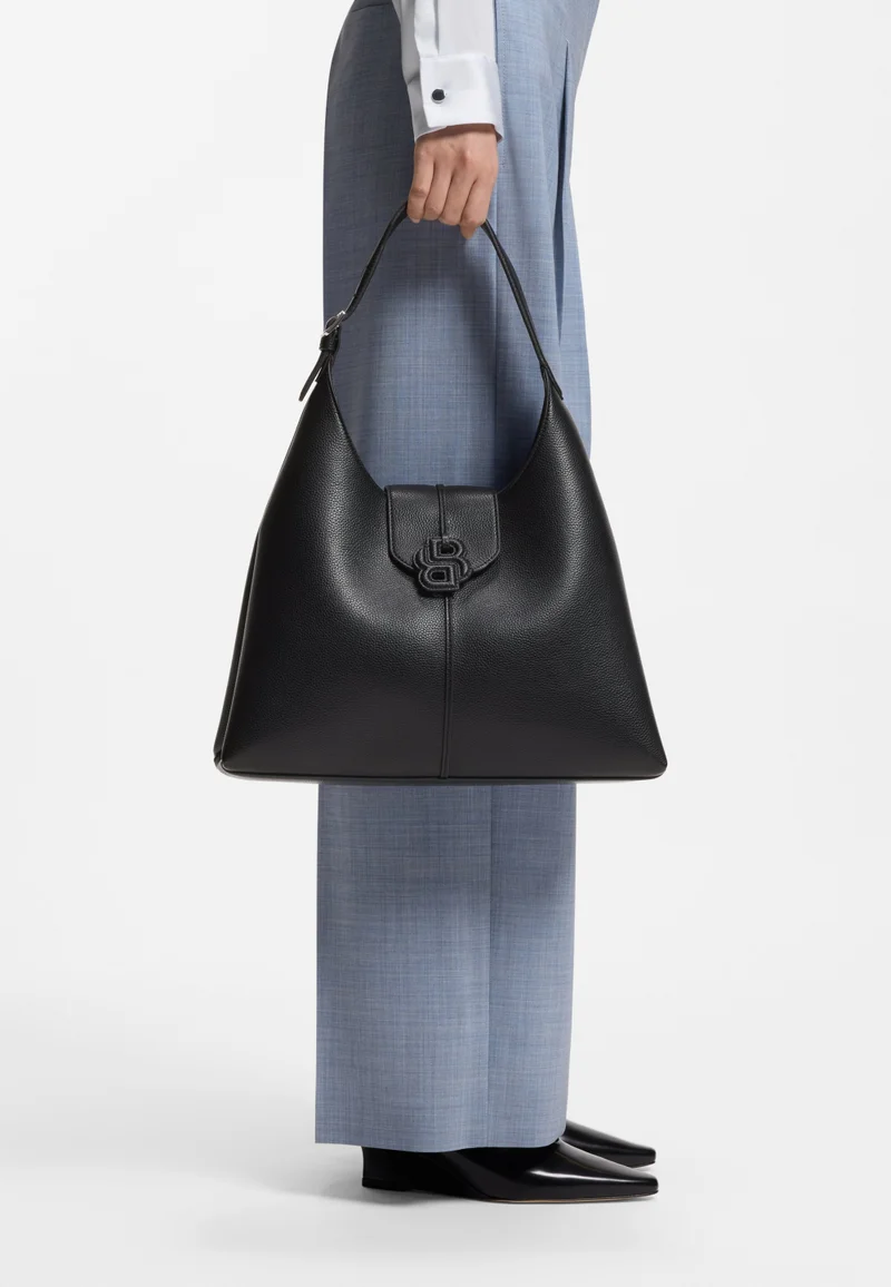 BOSS Black Grained hobo bag with Double B monogram for Women | Best Price UAE