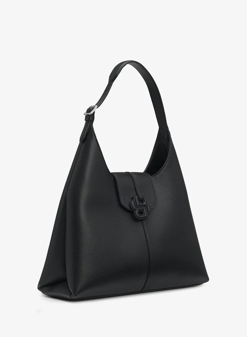 بوس Grained hobo bag with Double B monogram