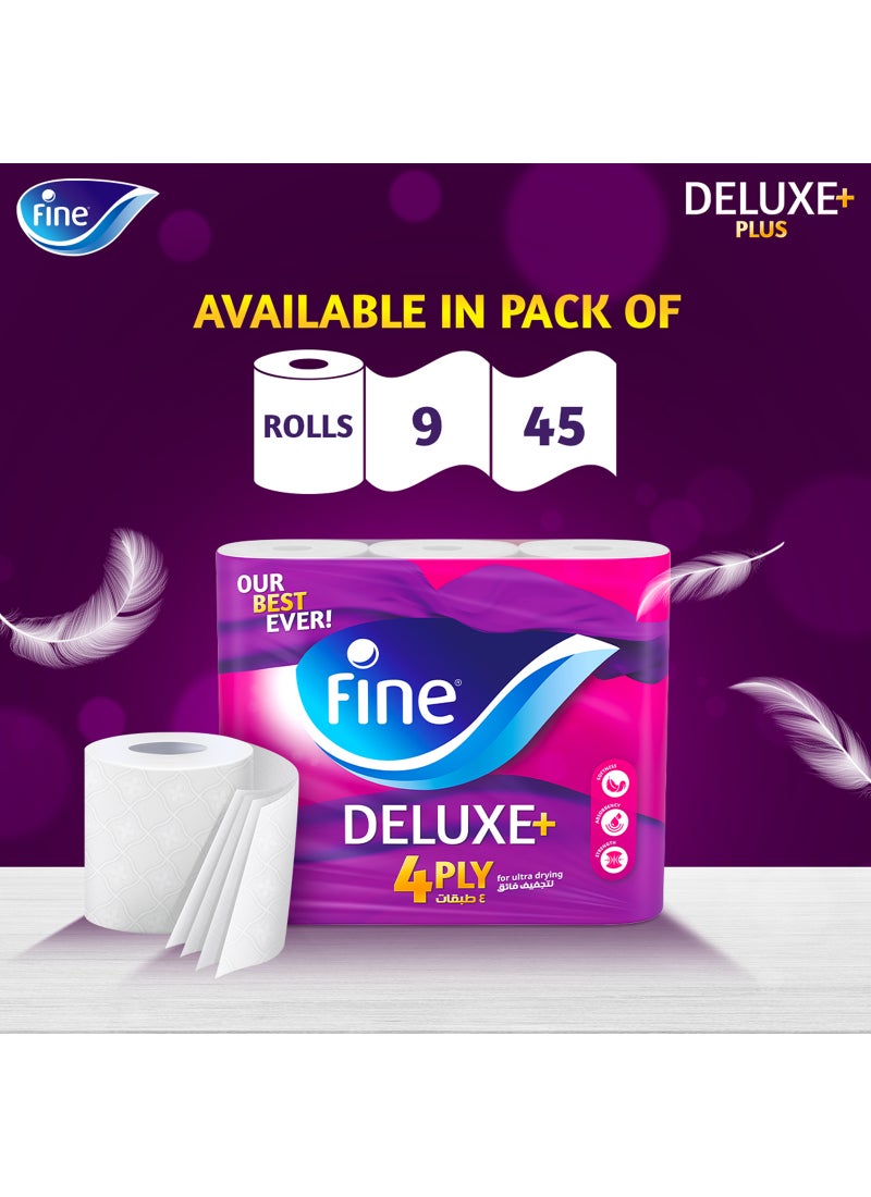 Fine Toilet Paper 140 Sheets 4 Ply Pack of 9 Rolls 9 Rolls - Image 2