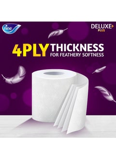 Fine Deluxe Toilet Paper 140 Sheets 4 Ply 9 Rolls  - Image 4