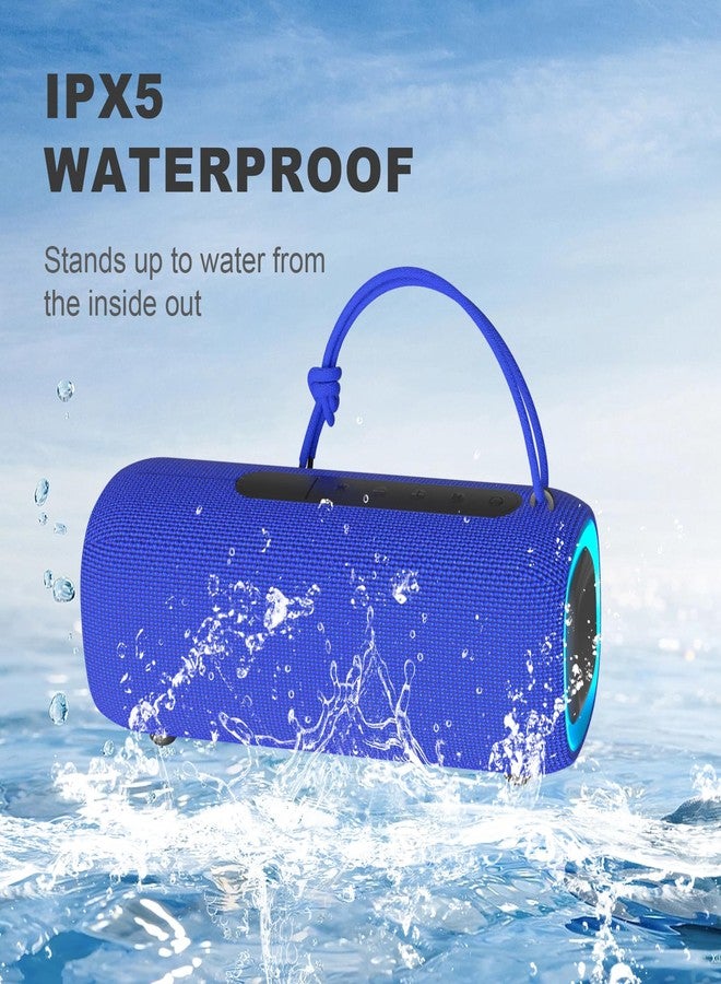 PEICHENG Bluetooth Speaker, Portable Wireless Clear Loud Stereo Sound IPX5 Waterproof with RGB Lights BT5.3 Long Playtime TWS Pairing,for Home Party Outdoor Beach,Great Gift Choice (Blue) - Image 5