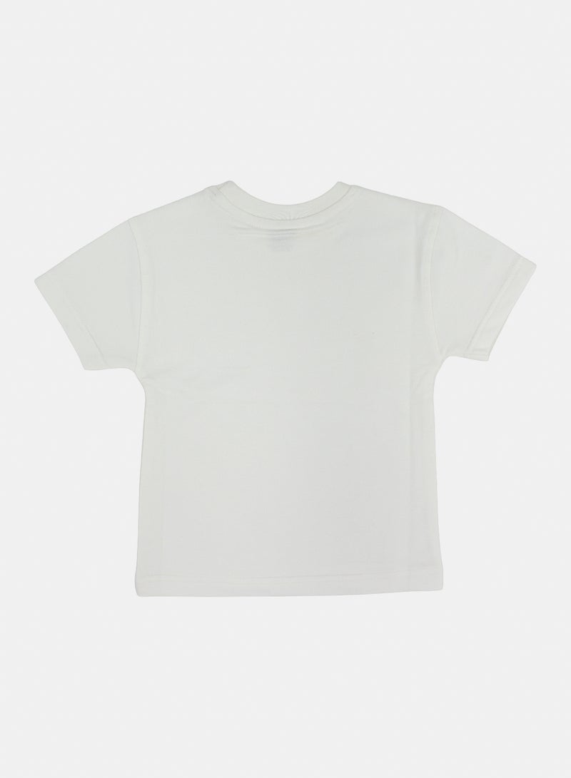 Berceau Baby Boys Cotton T-Shirt – Off-White with Smile Face Print - Image 2