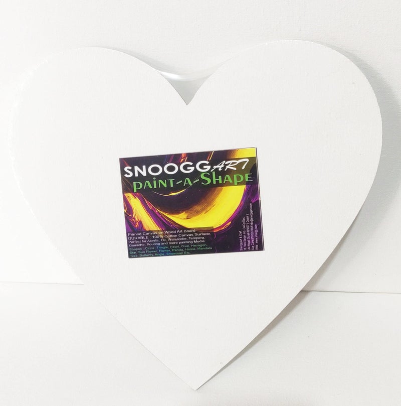 Snoogg 10 Inch 5 Pcs Paint A Shape Cotton Canvas Board Heart Shaped Painting/Drawing Blank Panel for Artist Hobby Painter Students Kids - Image 1