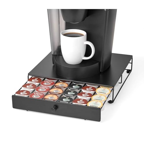 Nifty Solutions Nifty Coffee Pod Drawer – Compatible with K-Cups, 36 Pod Pack Holder, Non-Rolling, Compact Under Coffee Pot Storage Sliding Drawer, Home Kitchen Counter Organizer, Black - Image 5