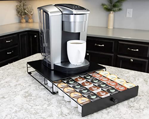 Nifty Solutions Nifty Coffee Pod Drawer – Compatible with K-Cups, 36 Pod Pack Holder, Non-Rolling, Compact Under Coffee Pot Storage Sliding Drawer, Home Kitchen Counter Organizer, Black - Image 2