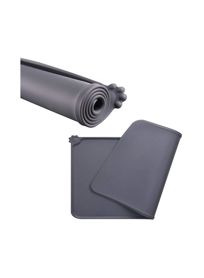 NIBEMINENT Non Slip Waterproof Pet Feeding Mat Black 10centimeter - Image 1