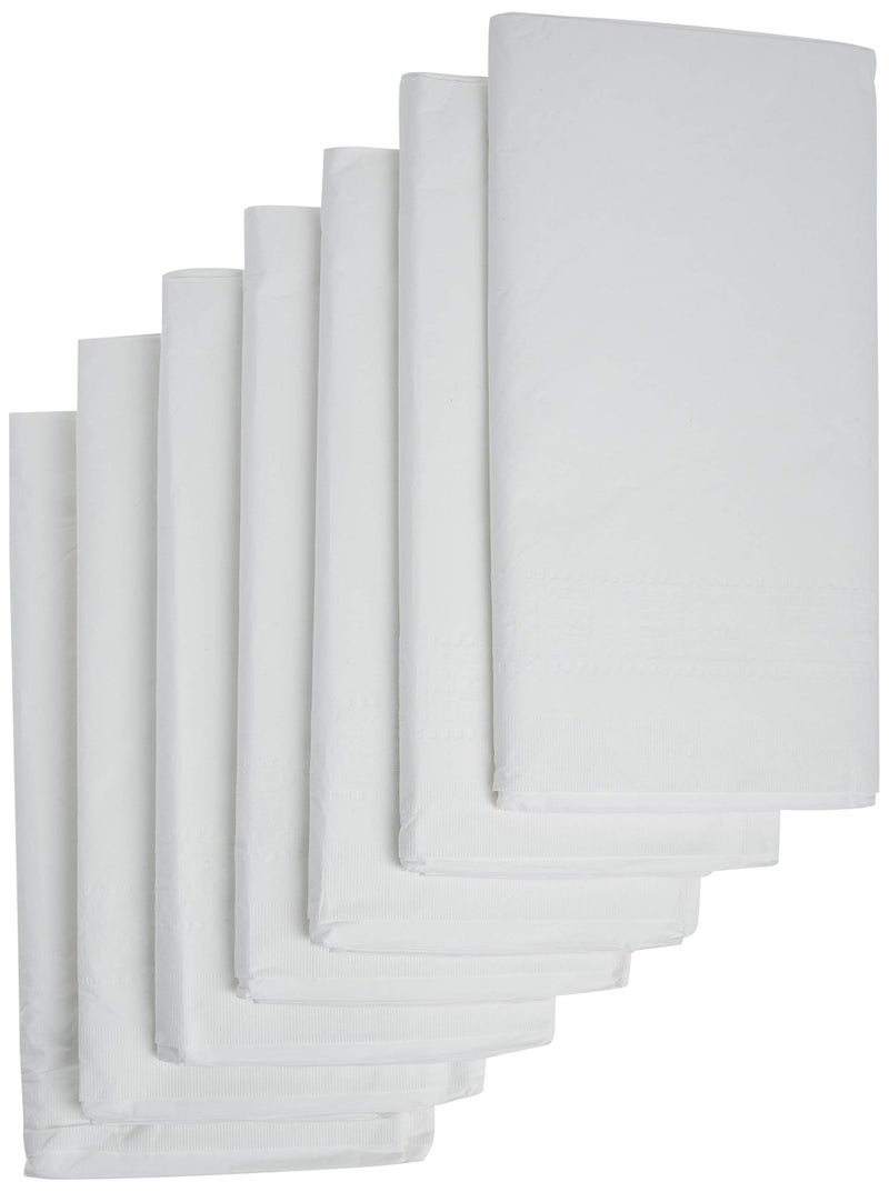 Linette 3 Ply Table Cover (7 Piece Package 54" X 108"), 7 Count (Pack of 1), White - Image 1