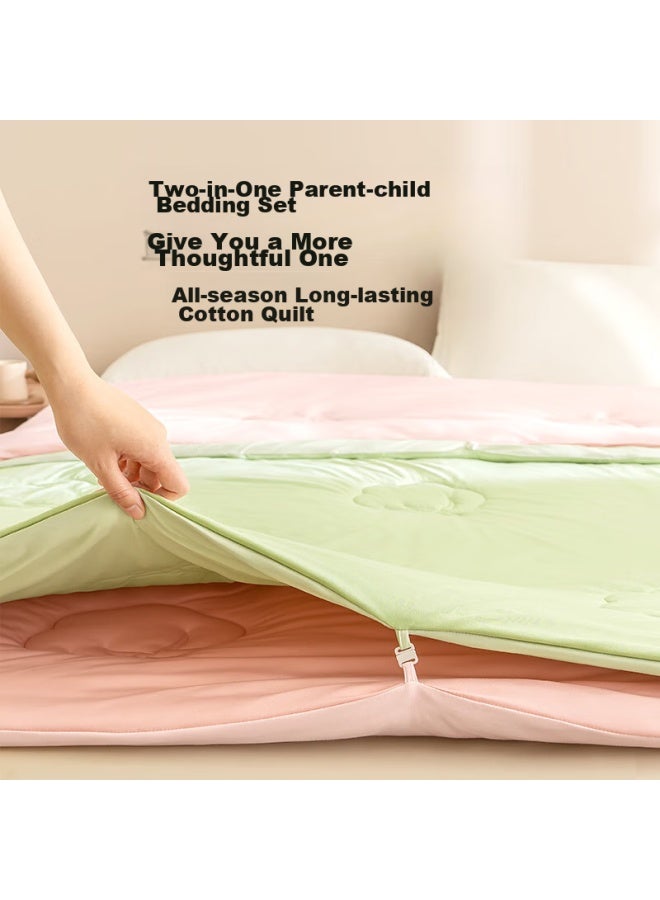Cotton Parent-child Quilt, Xinjiang First-grade Cotton, Two-in Comforter For Winter, Approximately 8.8 Jin, 2x2.3m - Image 3