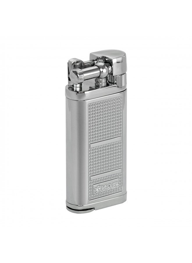 Xikar - Xikar Pipeline Pipe Lighter, Replaceable Flint Ignition System, Hinged Ignition Cover, Refillable, Silver - Image 1