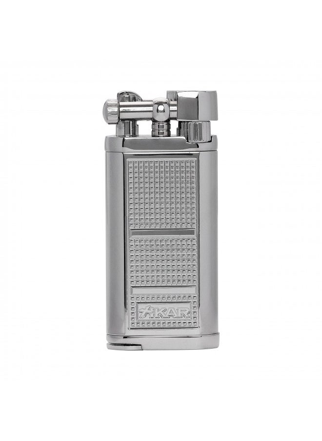 Xikar - Xikar Pipeline Pipe Lighter, Replaceable Flint Ignition System, Hinged Ignition Cover, Refillable, Silver - Image 1