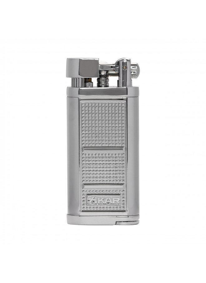 Xikar - Xikar Pipeline Pipe Lighter, Replaceable Flint Ignition System, Hinged Ignition Cover, Refillable, Silver - Image 1