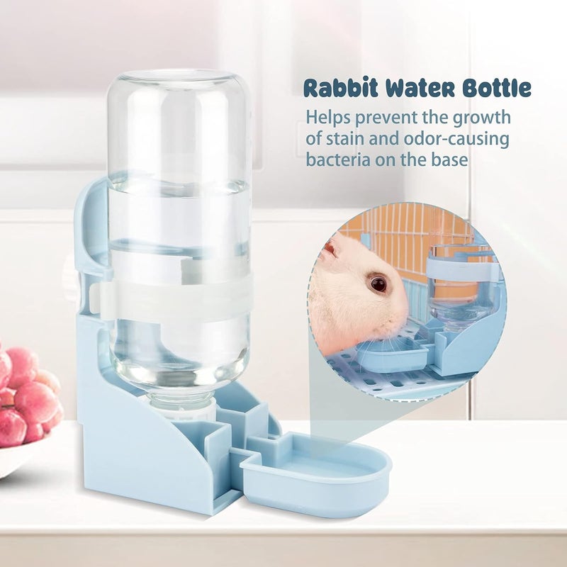Rypet Rabbit Water Bottle No Drip - 17oz Hanging Water Fountain Automatic Dispenser Pet Cage Water Feeder for Bunny Chinchilla Guinea Pig Hedgehog Ferret Blue - Image 3