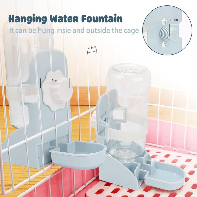 Rypet Rabbit Water Bottle No Drip - 17oz Hanging Water Fountain Automatic Dispenser Pet Cage Water Feeder for Bunny Chinchilla Guinea Pig Hedgehog Ferret Blue - Image 5