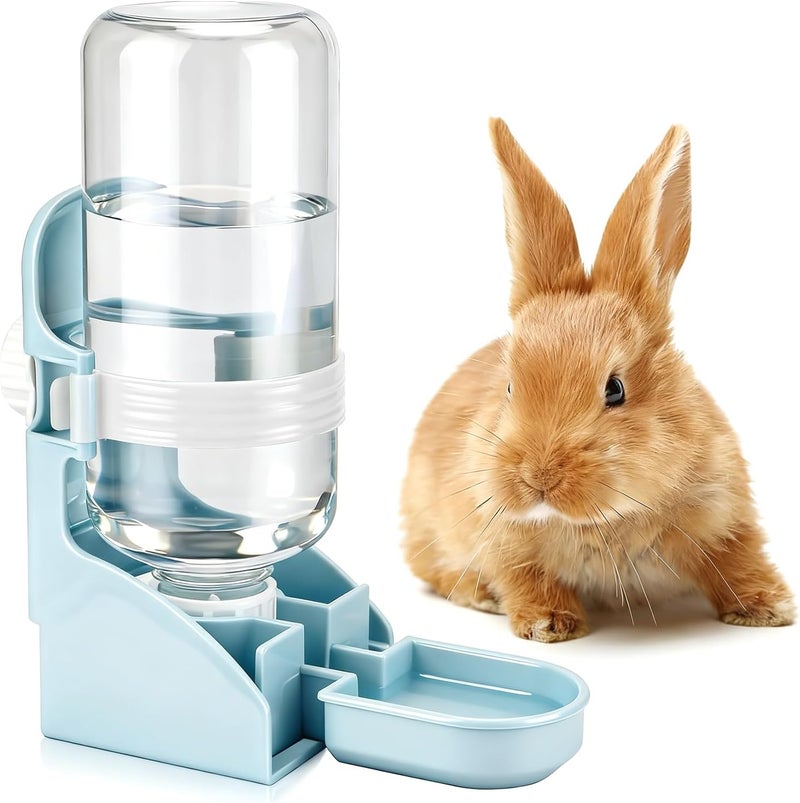 Rypet Rabbit Water Bottle No Drip - 17oz Hanging Water Fountain Automatic Dispenser Pet Cage Water Feeder for Bunny Chinchilla Guinea Pig Hedgehog Ferret Blue - Image 1