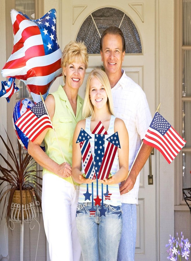 Sophena 4th of July Decoration Wood Door Wall Signs, Wooden Firecracker Wreaths Front Door Welcome Sign Patriotic Day Door Hanger Crafts for Independence Day Memorial Day Home Farmhouse Party Porch Wall Decor - Image 3