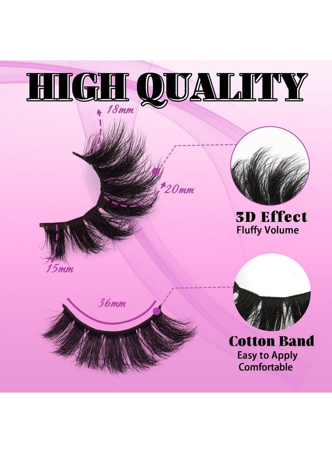 Losha Losha False Lashes Super Fluffy Faux Mink Eyelashes Dramatic Long and Full Fake Eyelashes 7 Pairs Pack Volume Lashes - Image 3