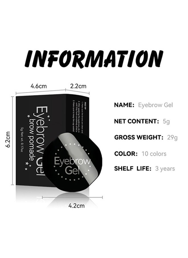 EELHOE - Eyebrow Gel Brow Pomade- 2 In 1 Eyebrow Styling Wax, Clear Eye Brow Gel Waterproof & Long Lasting,  Eyebrow Styling and Brow Pomade Gel With Brush(#02) - Image 1
