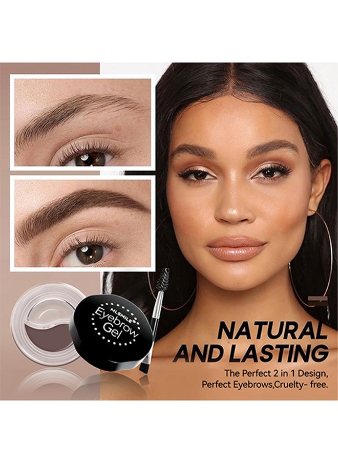 EELHOE - Eyebrow Gel Brow Pomade- 2 In 1 Eyebrow Styling Wax, Clear Eye Brow Gel Waterproof & Long Lasting,  Eyebrow Styling and Brow Pomade Gel With Brush(#02) - Image 1