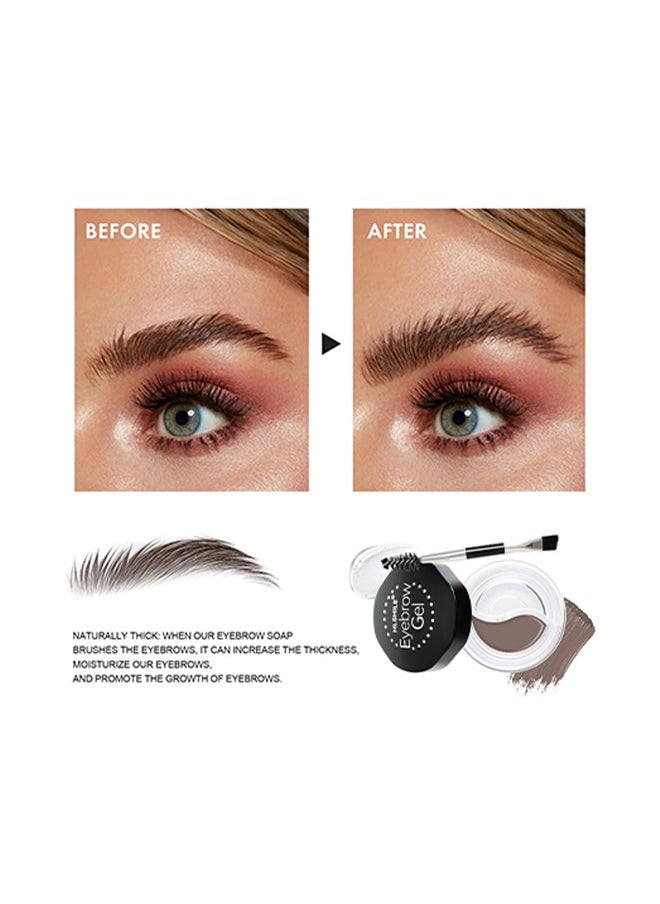 EELHOE - Eyebrow Gel Brow Pomade- 2 In 1 Eyebrow Styling Wax, Clear Eye Brow Gel Waterproof & Long Lasting,  Eyebrow Styling and Brow Pomade Gel With Brush(#02) - Image 1